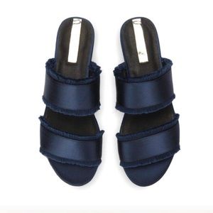 Kenneth Cole Viola Satin 2 Strap Slip On Sandals